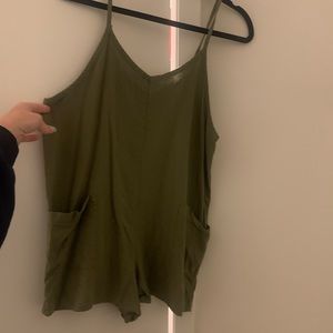 Hunter green flowy romper